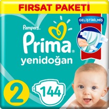 Prima 2 Beden Yenidoğan Bebek Bezi Fırsat Paketi (2*72) 144