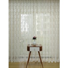 Esse Home Ekru Damaks Örme Tül Perde 100 x 200 Sık Pile 1/3