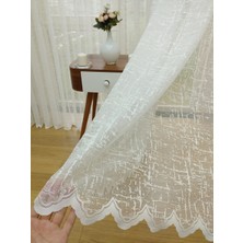 Esse Home Keten Görünümlü Özel Örme Dokulu Tül Perde 100 x 250 Normal Pile 1/2.5