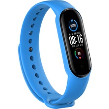 Kyver Xiaomi Mi Band 5 ve 6 Akıllı Bileklik Silikon Kordon Kayış Mavi