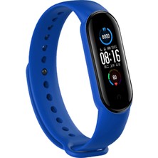 Kyver Xiaomi Mi Band 5 ve 6 Akıllı Bileklik Silikon Kordon Kayış Koyu Mavi