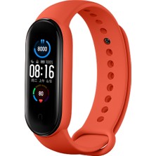 Kyver Xiaomi Mi Band 5 ve 6 Akıllı Bileklik Silikon Kordon Kayış Turuncu