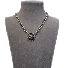 Kırmızı Sanat Evi Aslan Uçlu Zincir Kolye