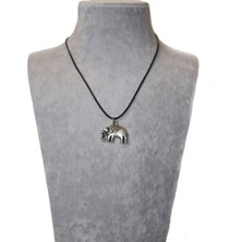 Kırmızı Sanat Evi Fil Uçlu Deri Kolye