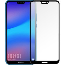 Tekno Grup Huawei P20 Lite Tam Kaplayan 9H Fiber Nano Ekran Koruyucu Siyah