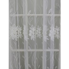Esse Home Çiçekli Brode Işlemeli Tül Perde 100 x 260 Sık Pile 1/3