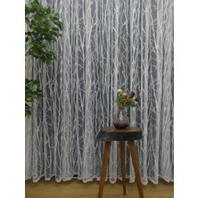 Esse Home Ağaç Desen Fransız Dantel Tül Perde 100 x 250 Seyrek Pile 1/2