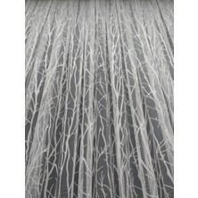 Esse Home Ağaç Desen Fransız Dantel Tül Perde 100 x 250 Seyrek Pile 1/2