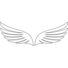 Sticker Atölyesi Kanat - Wings  Sticker - 20629-1 Beyaz 6 x 17 cm