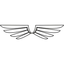 Sticker Atölyesi Kanat - Wings  Sticker - 20633-1 Beyaz 12 x 55.5 cm