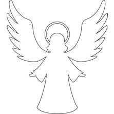 Sticker Atölyesi Melek - Angel  Sticker - 20628-1 Beyaz 10 x 9 cm