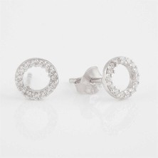 Afrodit Silver Halka Minimal Tasarım Gümüş Kadın Küpe