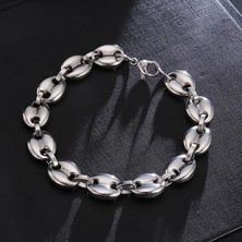 Kahve Çekirdeği Model Çelik Erkek Bileklik 8 mm