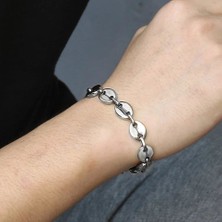 Kahve Çekirdeği Model Çelik Erkek Bileklik 8 mm