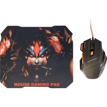 MF Product Strike 0119 Kablolu Rgb Gaming Mouse + Mouse Pad Turuncu
