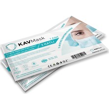 Kavmask  Meltblownlu Steril Tek Tek Paketli Ultrasonik Maske 100'Lü (Mavi)