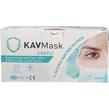 Kavmask  Meltblownlu Steril Tek Tek Paketli Ultrasonik Maske 100'Lü (Mavi)