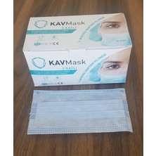 Kavmask 3 Katmanlı Lastikli Burun Telli Ultrasonik Maske100'Lü (Mavi Renk)