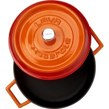 Lava Döküm Çok Amaçlı Yayvan Tencere 24 cm Turuncu - Lv Y St 24 K2