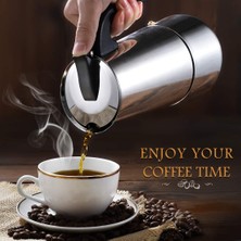 Weather Forecast Paslanmaz Çelik Ocak Üstü 6 Cup Fincan Moka Pot Espresso CIN285-6
