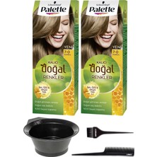 Palette Naturel Saç Boyası 2'li 7-0 Bal + Saç Boyama Seti
