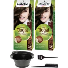 Palette Naturel Saç Boyası 2'li 5-0 Fındık Kahvesi + Saç Boyama Seti