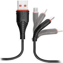 S-link Swapp SW-C595 1.2 mt 3A Micro USB Siyah Şarj Kablosu