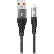 S-link Swapp SW-C565 1.2 mt 3A Micro USB Gri/Siyah Şarj Kablosu