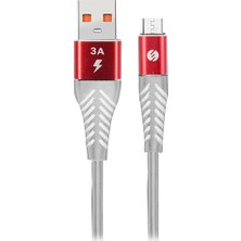 S-link Swapp SW-C565 1.2 mt 3A Micro USB Kırmızı/Beyaz Şarj Kablosu