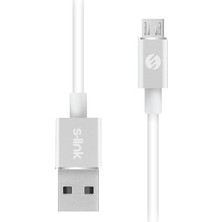 S-link Swapp SW-C509 3 mt 2.4A USB to Micro USB Beyaz Data + Şarj Kablosu