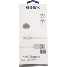 S-link Swapp SW-C509 3 mt 2.4A USB to Micro USB Beyaz Data + Şarj Kablosu