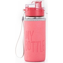My Bottle 330ml Deri Kılıflı Cam Matara - Pembe