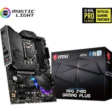 MSI MPG Z490 Gaming Plus Soket 1200 DDR4 4800 (OC) PCI-E Gen 4 ,M.2 USB3.2  RGB 1x 2.5G LAN ATX Anakart