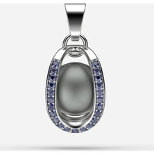 İstiridye İnci Sonsuz Tutku Safir Kolye Seti ( 9-10 Mm Tahiti Aa Kalite)