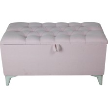 İndirim Çadırı Vinda Kaptioneli Sandıklı Puf 90 cm Pembe Taş Düğmeli