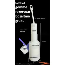 Sanica Gömme Rezervuar Yandan Çubuklu Orta Göbek Klozet İçtakım Boşaltma Sanika Çubuklu