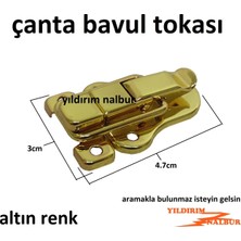 Yıldırım Çanta Tokası 2 Adet Sarı Renk Gold Altın Renk Kutu Kilidi Sandık Bavul Kilidi Çengelli