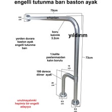 Yıldırım Engelli Tutunma Barı Banyo Tutamak Yaşlı Tutunma Barı Baston Ayak 1.K