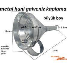 Yıldırım Galveniz Metal Huni 20 cm Büyük Boy Mazot Benzin Huni Aktarma Hunisi Galveniz