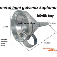 Yıldırım Galveniz Metal Huni 25 cm Büyük Boy Duble Yağğ Hunisi Tamirci Huni