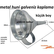 Yıldırım Galveniz Metal Huni Mini Boy Aktarma Huni Mazot Benzin Huni Aktarma Hunisi Mazotçu Hunisi