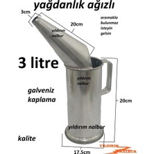 Yıldırım Yağdanlık 3 Litrelik Ağızlı Ağızlı Duble Büyük Boylu Aktarma Kabı Hunili Metal Galveniz