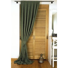 Massarelli Fon Perde Keten Yeşil 1-2 Seyrek Pile 60 x 260  cm