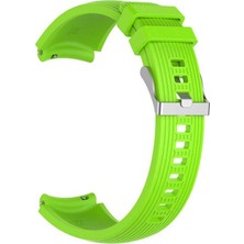 Case Street Samsung Watch Gear S3 46mm 22mm Kordon Silikon Kancalı Ayarlanabilir KRD 18 Yeşil
