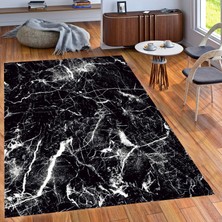 Aksu Halı Amor Desen Siyah Renk Kesme Kaymaz Taban Yolluk 100 x 370 cm