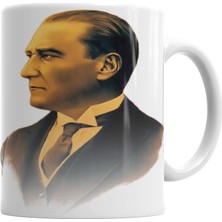 Baskı Dükkanı Mustafa Kemal Atatürk Kupa Bardak Porselen