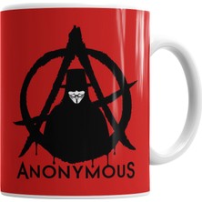 Baskı Dükkanı Anonymous Vfor Vendetta Kupa Bardak Porselen