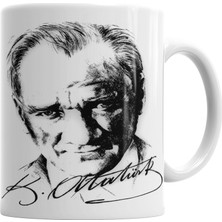 Baskı Dükkanı Atatürk imzalı Kupa Bardak Porselen