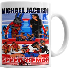 Baskı Dükkanı Speed Demon Michael Jackson Kupa Bardak Porselen