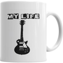 Baskı Dükkanı My Life Müzik Kupa Bardak Porselen